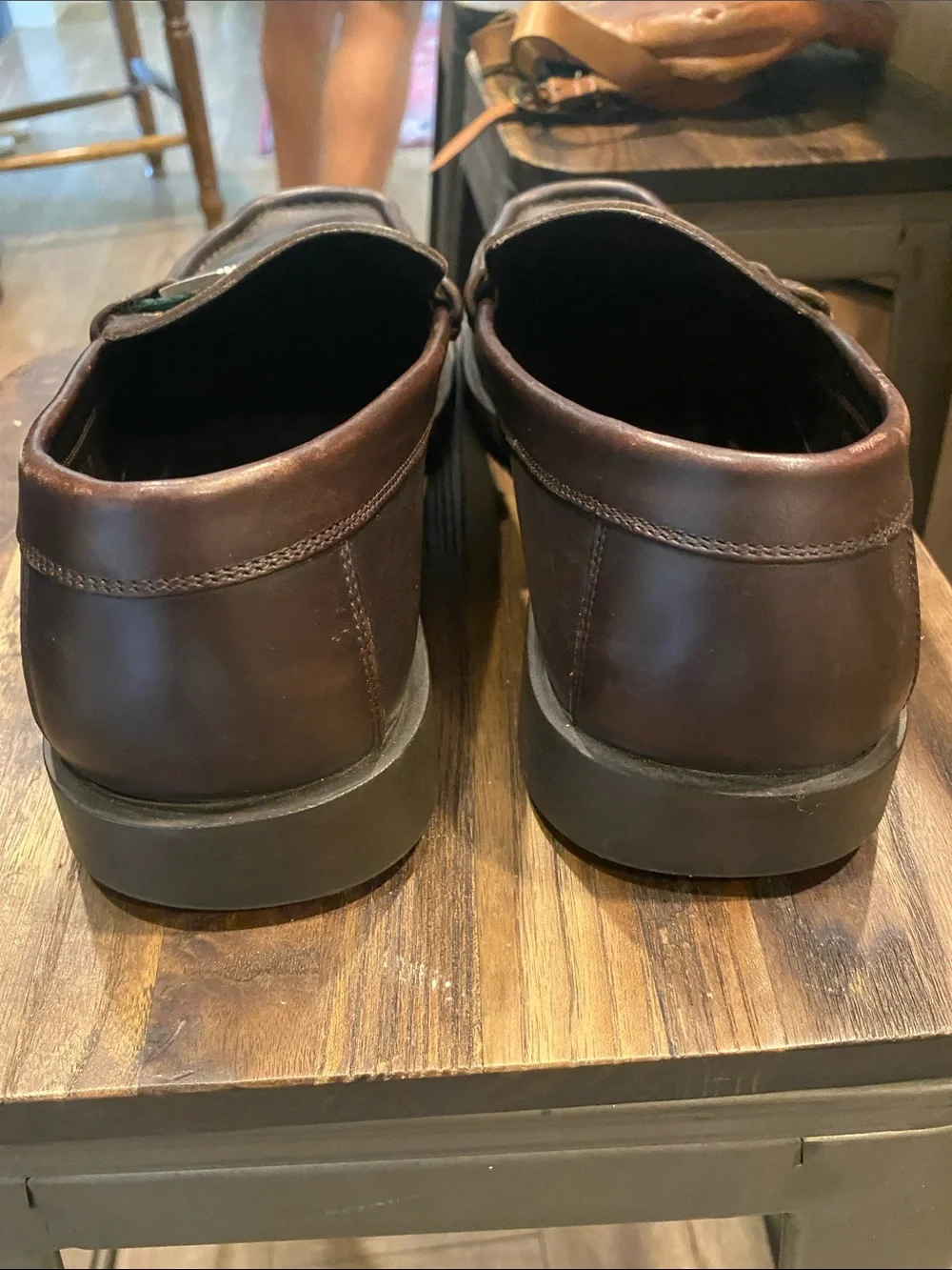Gucci Brown Leather Loafers with Green-Red Web and Silver Bit